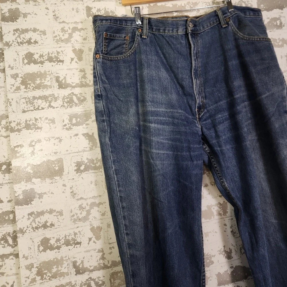 Levi's 550 Relaxed Fit Straight Blue Denim Jeans Men Big & Tall 46x30 Light Wash